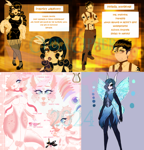 Hand drawn ref sheet — prices may vary from $30–$175. Dm to discuss